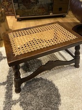 Antique Oak Footstool Cane