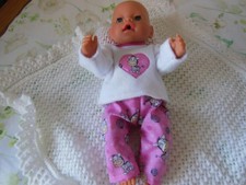 16-17"  dolls clothes pyjamas