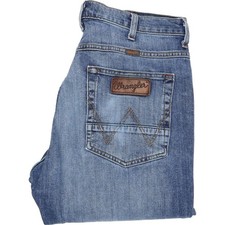 Wrangler Arizona Men Blue Straight Regular Stretch Jeans W34 L34 (46063)