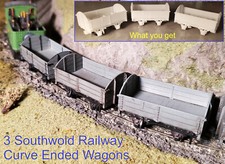 OO9/009 Southwold Railway Curve Ended Open Wagons x 3 Peco Nine Lines Bachmann
