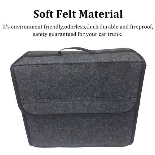Grey car boot organiser - grey, felt