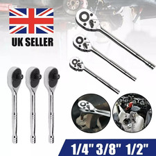 3 PIECES RATCHET SET 1/4" 3/8" 1/2" INCH DRIVE RATCHET WRENCH HANDLE SOCKET NEW