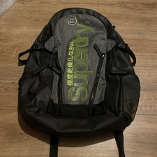 Superdry Line Tarp Backpack In Grey and Black- Green Great Condition Used Once