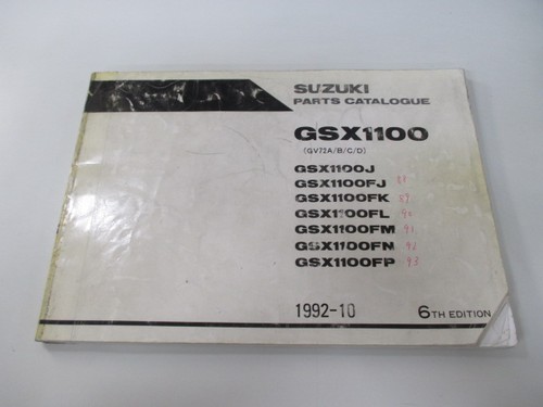 Gsx1100 parts list - parts, 6th
