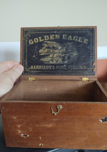 1800s wooden box walnut - wooden, w/