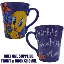 Tweety Pie Worlds Sweetest Mom Mug Cup Ceramic Purple Warner Brothers Mum Gift