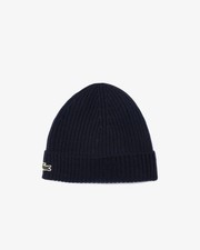 Lacoste Mens Ribbed Beanie - Navy Blue 166