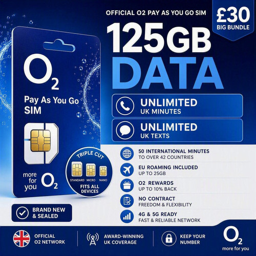 Sim card payg 125gb - sim,