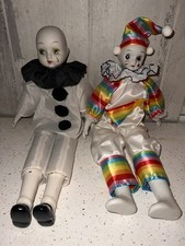 2 Vintage Pierrot Clown