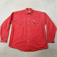 Vintage Pepsi Mens Shirt Medium Red Pearlsnap Western Workwear Rodeo Advertising