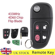For Jaguar X-Type S-Type XJ XJR 2002 - 2008 433MHz 4 Button Flip Remote Key Fob