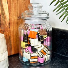Glass Sweets Jar 750ml Ribbed