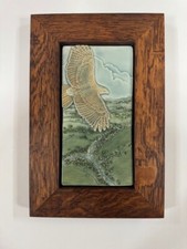 Medicine Bluff  Red Tail Hawk Art Tile Craft Mission Style Family Woodworks