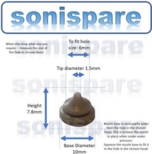 200 x Shower Head Nozzles Grey