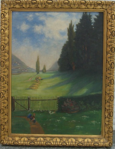 Alps art nouveau - nouveau, oil