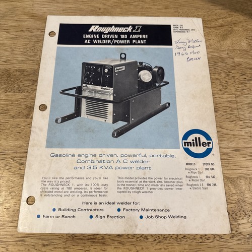1983 miller welding roughneck - miller,