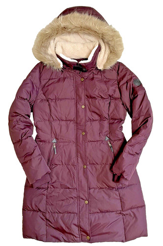 Duck down long hooded jacket - down,