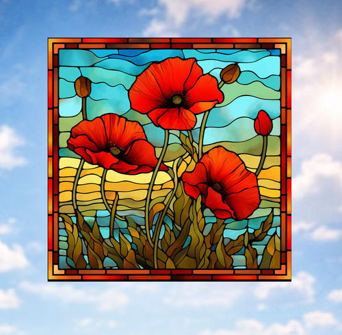 Poppy faux stained - poppy,