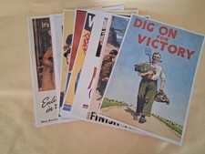Collection of 8 WW2 Replica Wartime Classic A4 Laminated Poster Re-Prints (CVY)