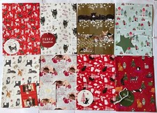 Cat Christmas Gift wrap 2 sheets & tags 8 designs choose from black tabby ginger