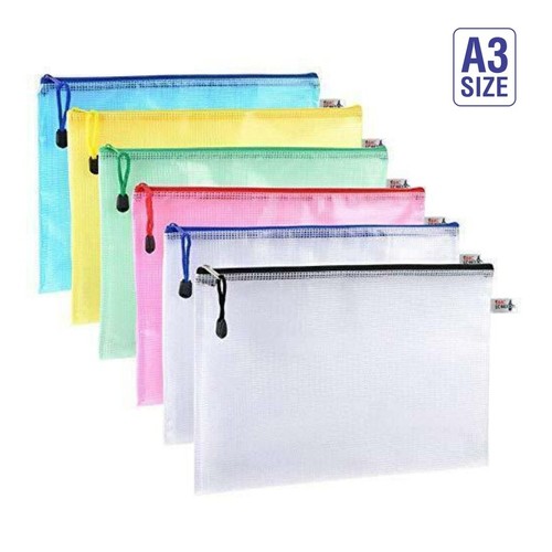 Plastic zip wallet file - a3,
