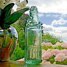Snowdrop John Lyon Manchester Vintage Old Fashioned Glass 10 oz Codd Bottle