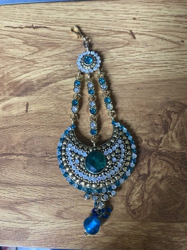 Indian jewellery tikka blue - tikka,
