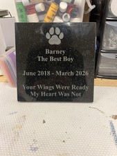 Engraved Granite Dog Memorial