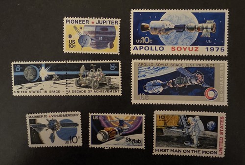 Space stamp lot moon - space,