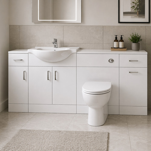 White bathroom furniture sink - white,