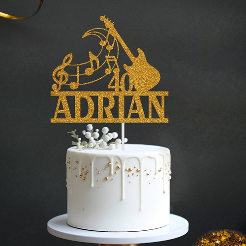 Personalised music theme cake - music,