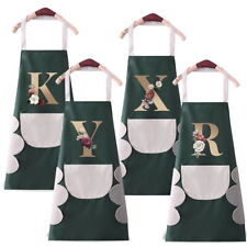 UK Gold Letters Kitchen Apron Women Clean Waterproof Pinafore Cooking Baking BIb