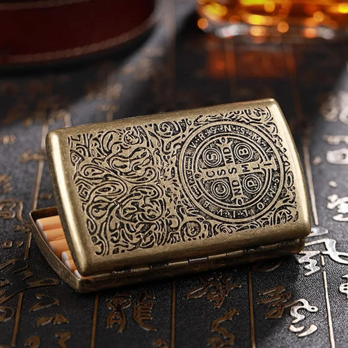 Vintage metal cigarette case - vintage,