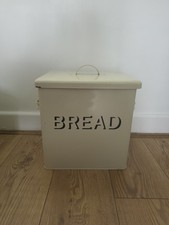Vintage enamel metal bread tin - vintage,