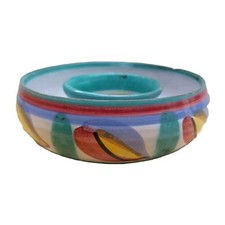 Tintagel Pottery Cornwall Dragons Eye Design Flower Posy Ring Ceramic Painted 