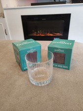 2x The Glenlivet Whisky Ribbed Drink Glass Tumbler In Gift Box New 30cl 300ml