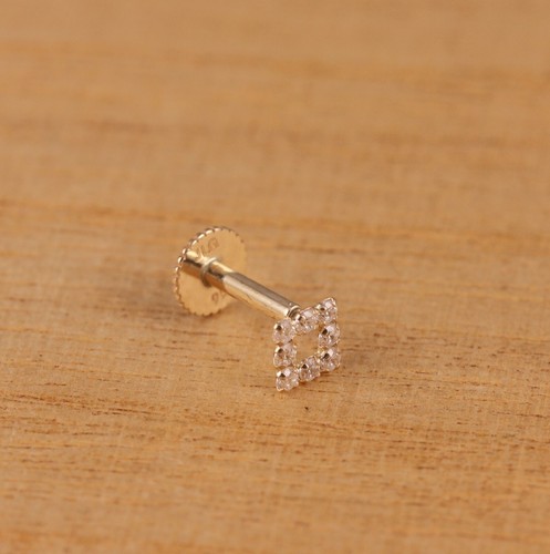 Genuine 9ct gold square - 9ct, cz