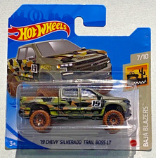 HOT WHEELS - '19 CHEVY SILVERADO TRAIL BOSS LT - 7/10 - 80/250 - SHORT CARD  (C)