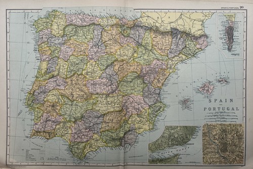 1902 spain portugal antique - &,