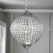 Crystal Chrome Globe Chandelier Decorexi light (not m&s or next)
