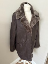 Womens brown reversible real sheepskin Coat by Celtic & Co, size 12, good cond