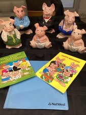 Nat West Piggies Full Set Plus Extra Baby ,Cards ,Stopper ,Folder