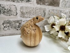 Wooden Hand Carved Gecko on Egg - One Piece - Gift Ornament Figurine