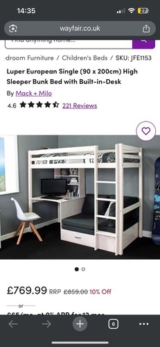 Loft bed with sofa and - , desk