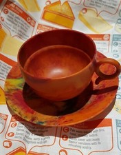 set of 4 Bandalasta bakelite 1930s  stacking teacups/saucers plus spare saucer 