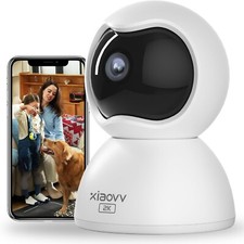 2K PTZ Indoor Camera,Baby Monitor with Camera and Audio,Pet Camera with Phone Ap