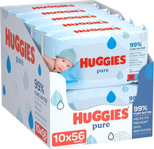 Huggies Pure Baby Wipes 10x56