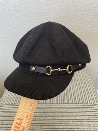 Vintage style black baker boy - style,