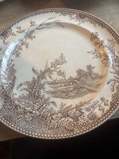 Em & Co Edge Malkin & Co  “Lisbon” Plate Brown Transferware