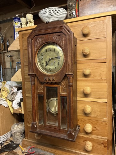 Antique wall clock working - antique,